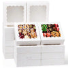 Tomnk 26/52pcs Pie Boxes With Window, 9x9x2.5 Bakery Boxes White Cookie Boxes,  Treat Boxes For Pies, Pastries, Donuts And Muffins, Party Decor, For Mother's Day, Gift Boxes, Party, Wedding