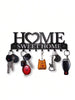 Black Wall-Mounted Key Rack, With Screws And Expansion Bolts, Metal Art Decorative Hooks, Suitable For Entryway, Front Door, Kitchen, Hallway, Garage, Utility Room, Office, Can Be Used As Key Holder, Wall-Mounted Key Rack, Home Decor